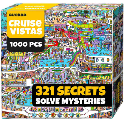 QUOKKA 1000 Piece Jigsaw Puzzle for Adults Cruise Vistas – Premium Box Packaging with Extra Fun Challenges - Stunning Scenic Animal Puzzle - Perfect for Relaxation - Creativity & Gift Giving