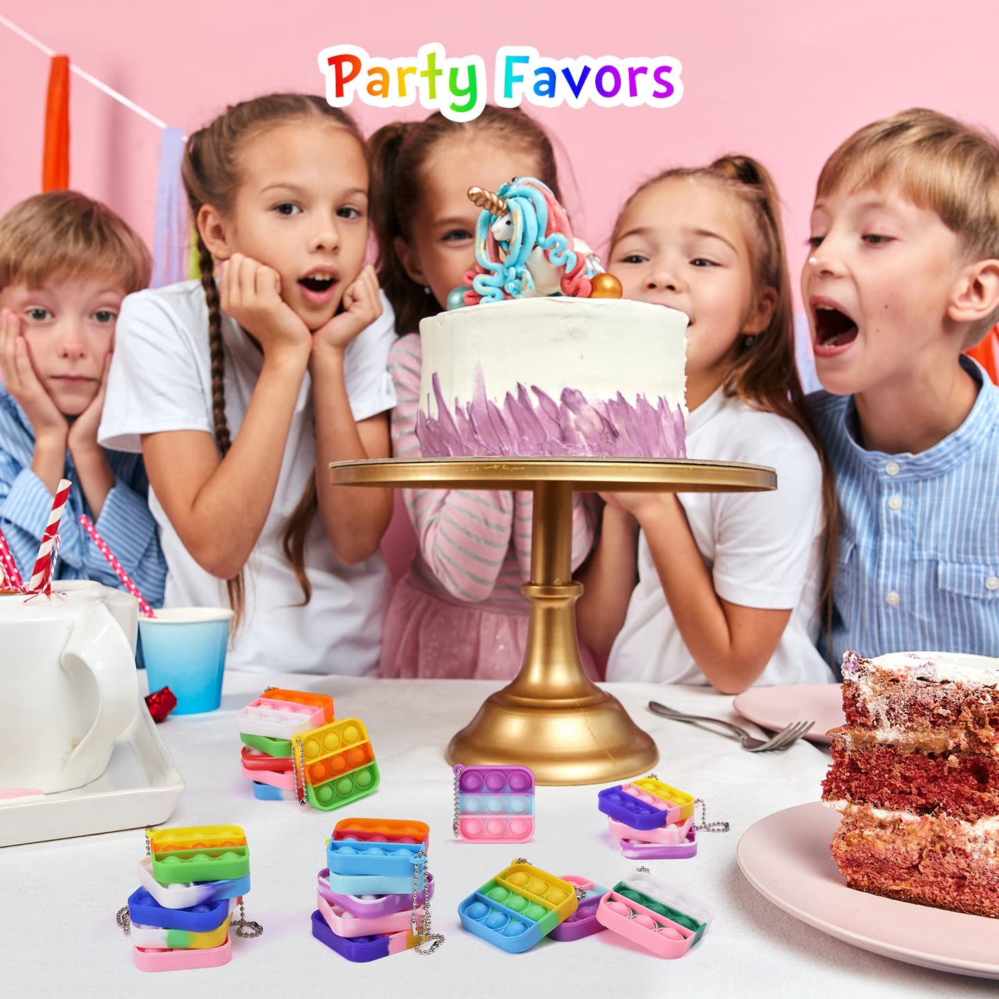 Kids Party Favors Fidget Toys Bulk 30 Pack Mini Pop Fidget Keychain Its Birthday Party Favors for Kids 4-8,8-12 Small Halloween Classroom Prizes It Student Gifts for Students Goodie Bag Stuffers