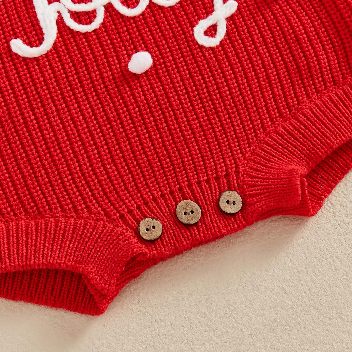 FYBITBO Baby Christmas Sweater Newborn Infant Girl boy Knit Sweater Romper Pullover Sweatshirt Onesie Fall Winter Clothes (Red Holly Jolly,0-3 Months)