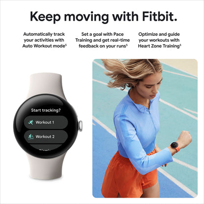 Google Pixel Watch 2 (Previous Model) with the Best of Fitbit - Heart Rate Tracking, Stress Management, Safety Features - Android Smartwatch - Matte Black Aluminum Case - Obsidian Active Band - WI-FI