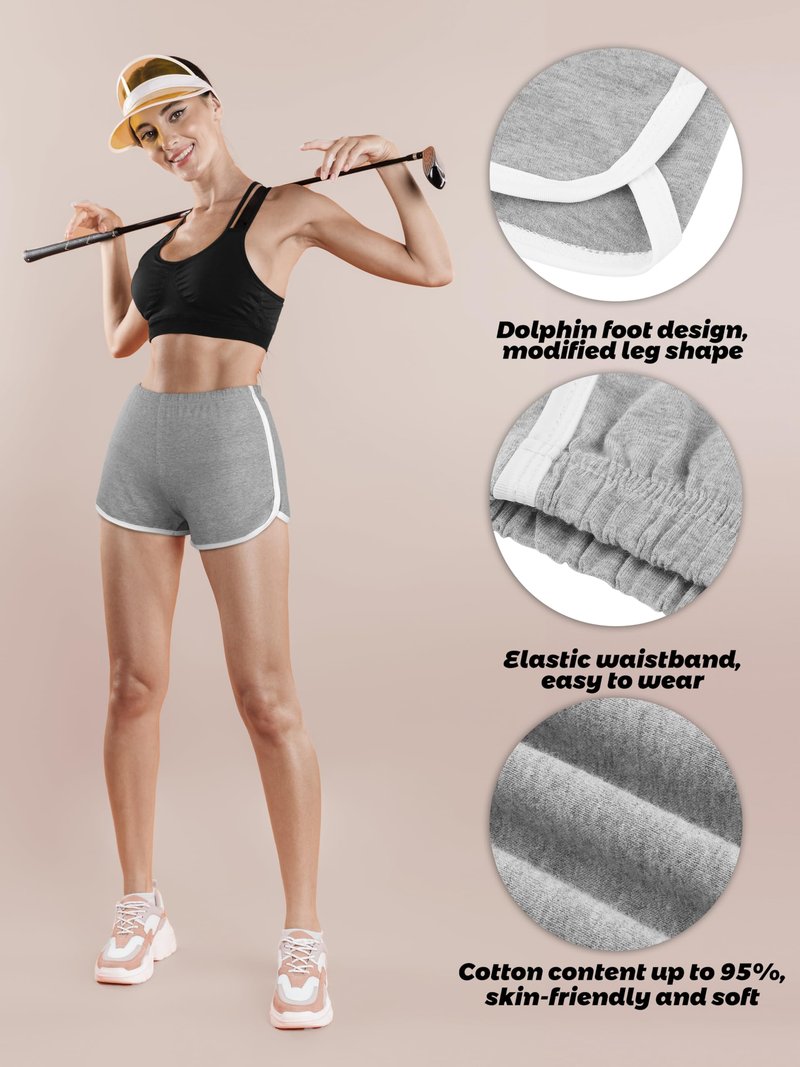 Motarto 3 Pieces Cotton Sports Short Dance Yoga Shorts Elastic Waist Athletic Shorts Running Shorts for Women