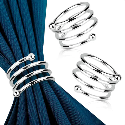 Silver Napkin Rings Set of 8 – Elegant Spring Napkin Rings with Sturdy Metal Design | Easy to Clean, Durable & Versatile for Table Settings, Special Occasions, Elegant Table Decor & Gift Giving Ideas