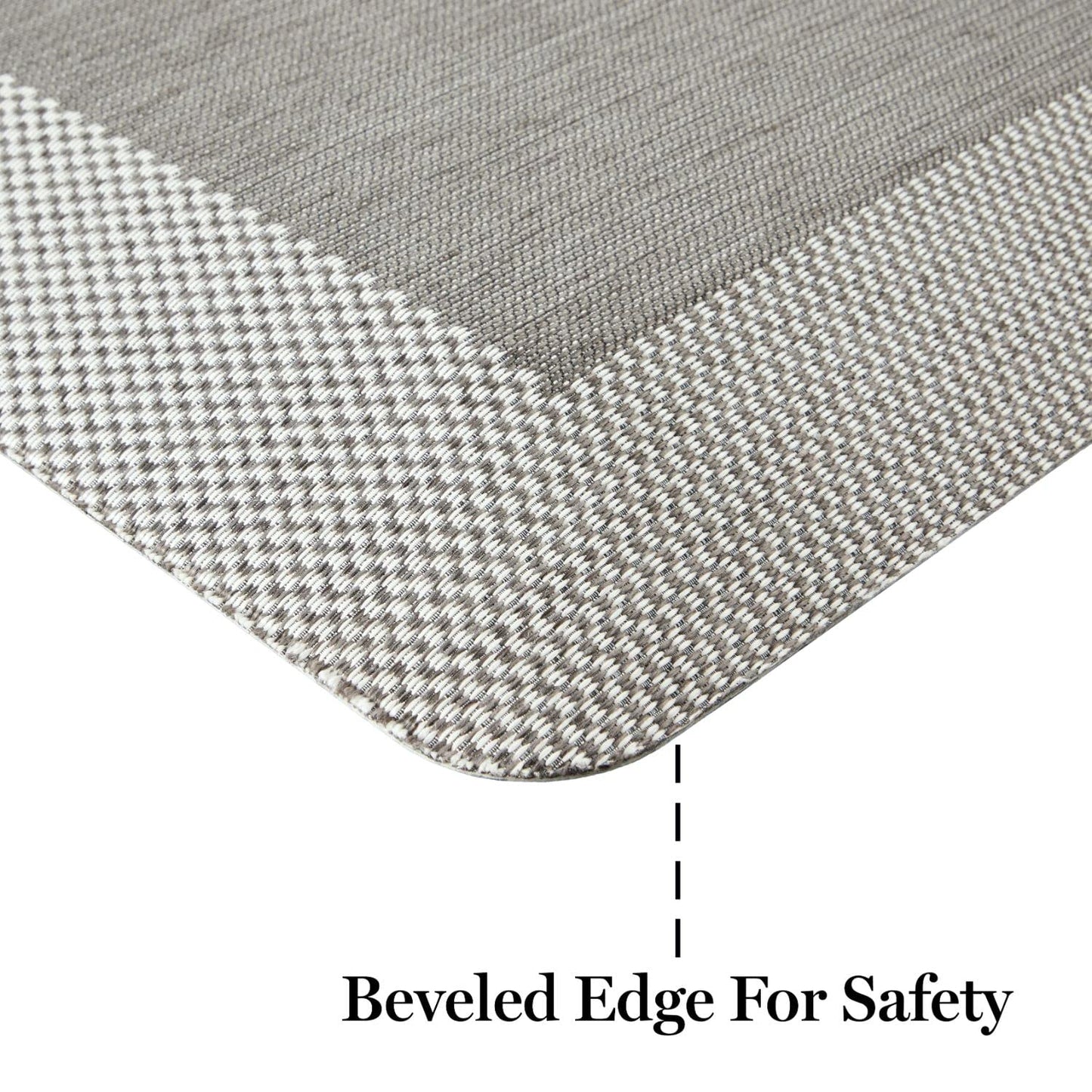 Martha Stewart Mira Modern Heathered Anti-Fatigue Air-Infused Kitchen Mat, Grey, 19.6"x32"