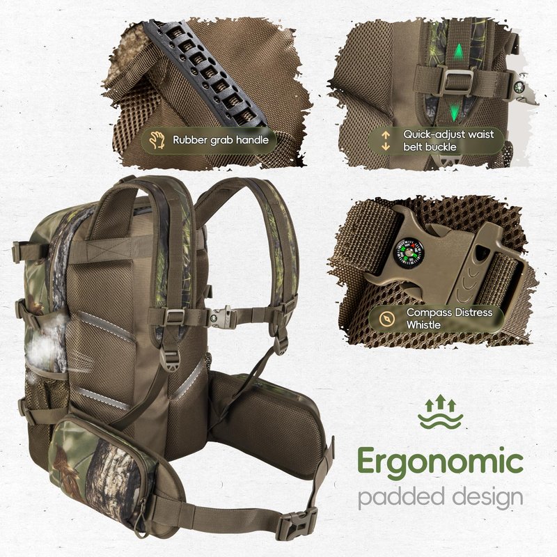BLISSWILL Hunting Backpack Hunting Day Pack with rifle holder Hunting Gear Accessories gift for men(Forest Canvas)
