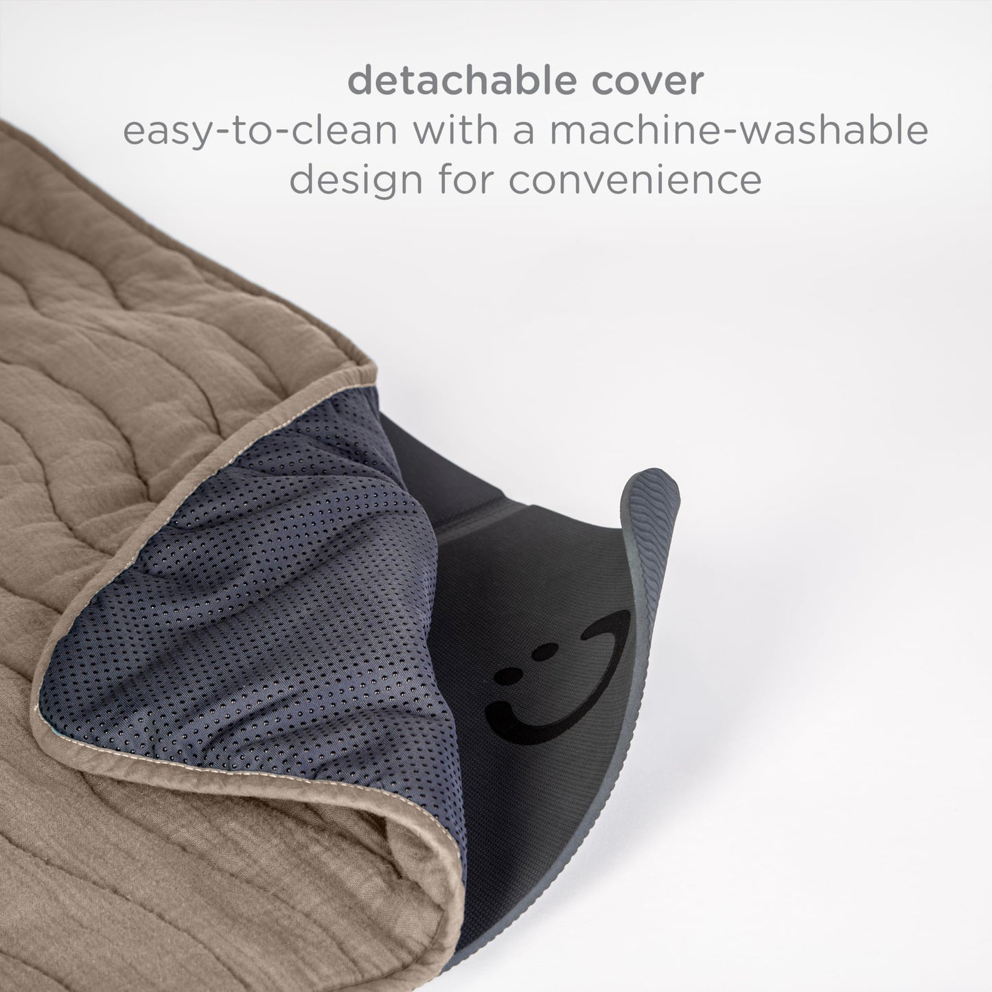 Ubbi Baby Tummy Time Floor Mat, Thick Padded Foam Play Mat for Infants & Toddlers, 40.5 x 56.5 Infant Activity Mat with Detachable Cotton Muslin Cover, Machine Washable, Foldable, Taupe
