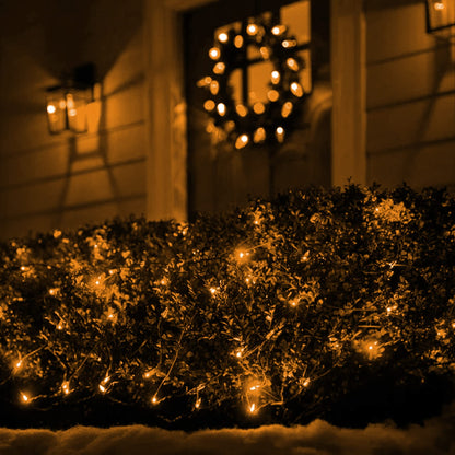 Outdoor Christmas Lights, 360 LED 12FT x 5FT Green Wire Waterproof Christmas Net Light Outdoor Plug in with 8 Modes, Warm White Mesh Lights Decorations for Xmas Indoor Tree Bush Yard Home Decor
