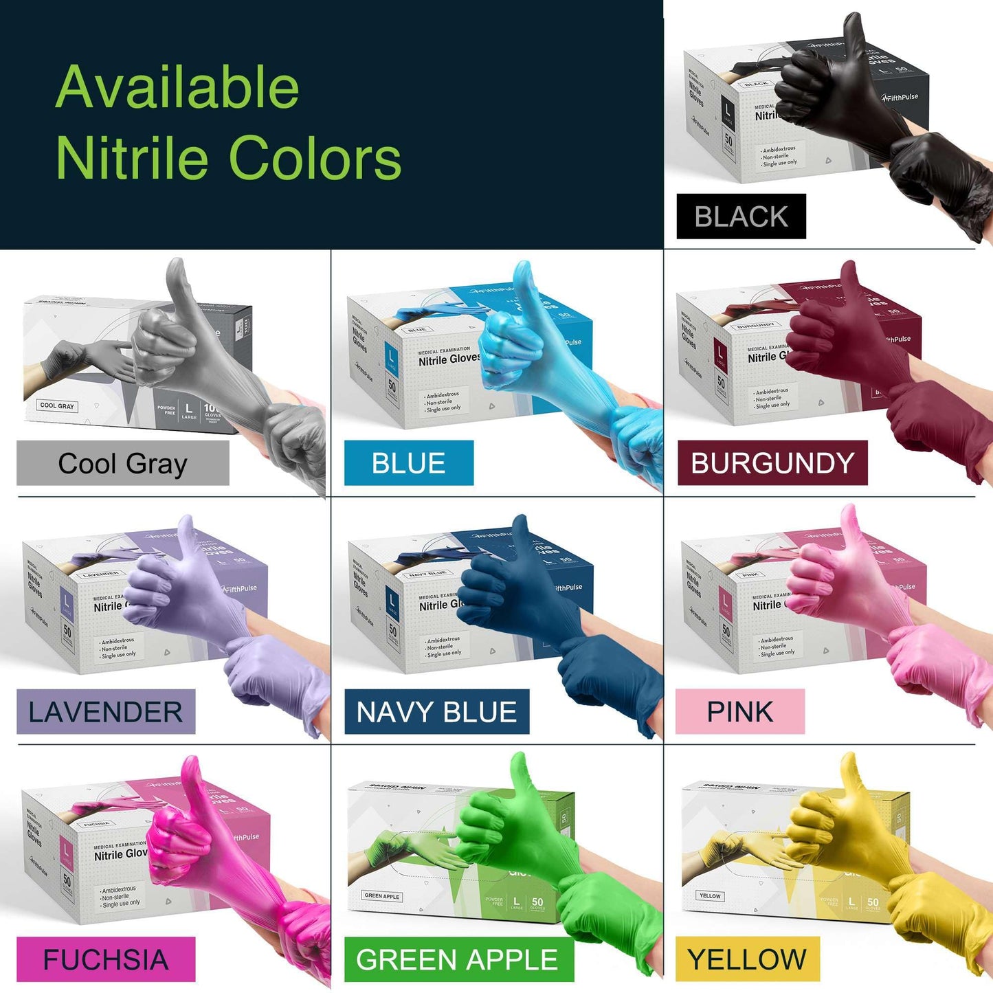 FifthPulse Cool Gray Nitrile Disposable Gloves X Small, 100 Count - Latex Free food Safe Cleaning and Cooking Gloves X Small, Surgical Grade Medical Exam Gloves