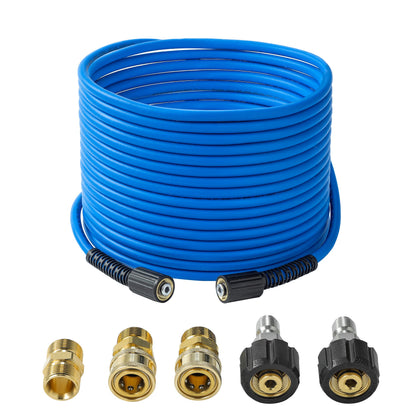FIXFANS Pressure Washer Hose – 1/4" X 50 FT High Power Washer Extension Hose – Kink & Wear Resistant High Pressure Hose for Replacement – Compatible with M22 Fittings – 3600PSI