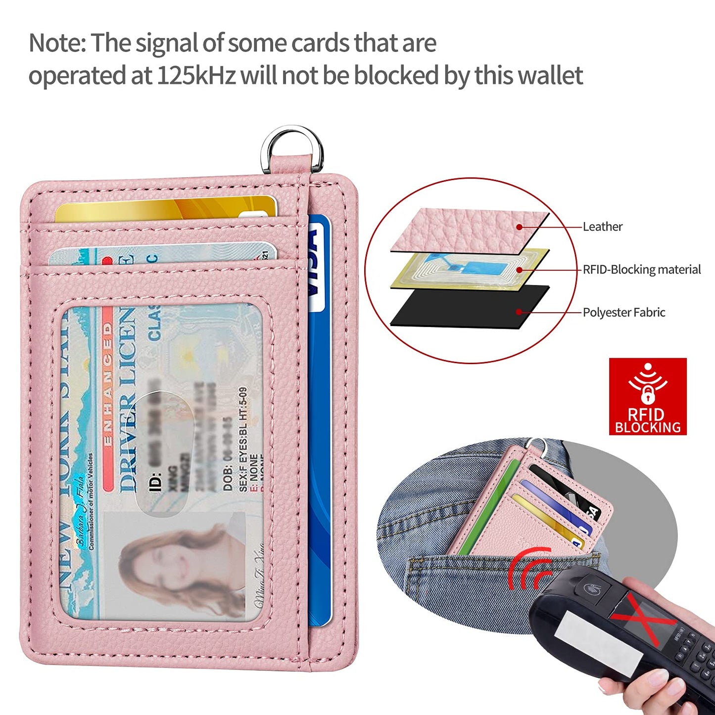 EcoVision Slim Minimalist Front Pocket Wallet, RFID Blocking Credit Card Holder Wallet with Detachable D-Shackle for Men Women