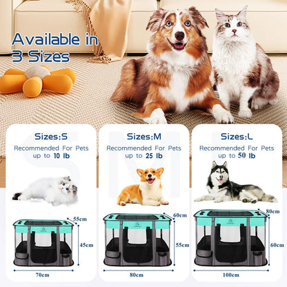 Foldable Pet Playpen,Cat Dog Playpen,Portable Dog Cage soft Portable Exercise Kennel Tent,Puppy Pen Indoors/Outdoors Pet Tent Fence(S(70 * 55 * 45cm))