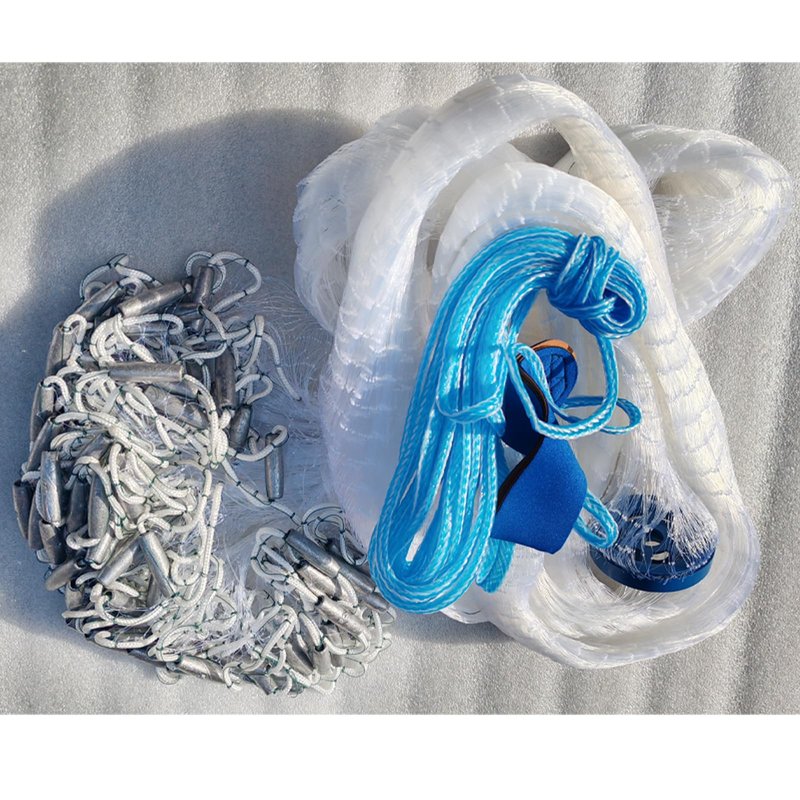 Lawaia Cast Net with Lead Sinkers Fishing Throw Nets Hand Castnet Shrimp Bait Traps 1/2 inch Mesh for Freshwater Saltwater with 4ft Radius