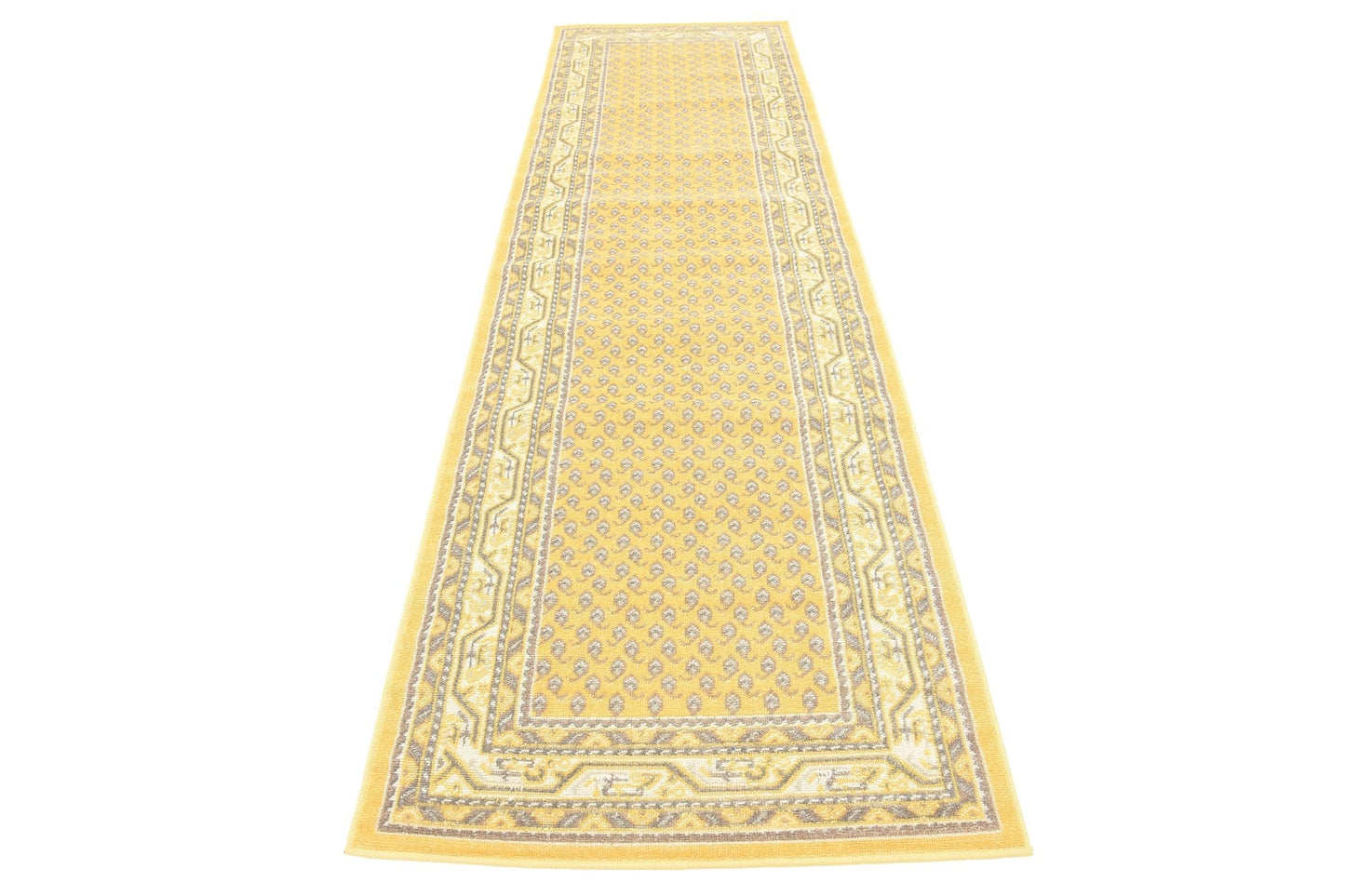 Unique Loom Williamsburg Collection Traditional Border with Dotted Center Area Rug, Runner 2' 9" x 9' 10", Yellow/Beige