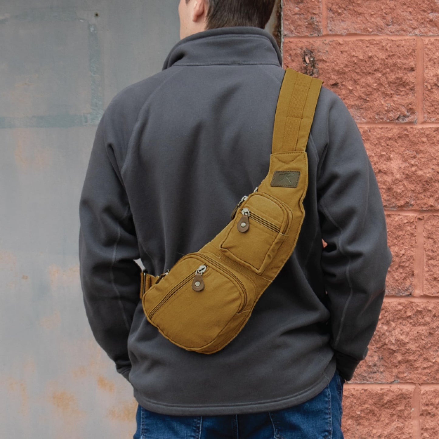 Rothco Vintage Canvas Crossbody Sling Bag – Compact Travel Shoulder Backpack 2L Storage