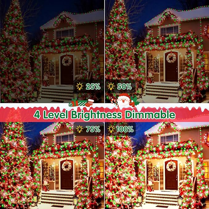 XURISEN 403FT 1000 LED Christmas Lights Outdoor Green Wire String Lights 8 Modes with Timer Memory Waterproof Fairy Light Plug in for Xmas Tree Wedding Yard Party Holiday Decorations(Red+Green)