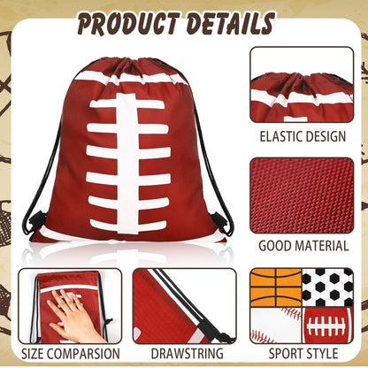 Shappy 12 Pieces Sport Drawstring Bags Bulk Small Sport Goodie Bags Snack Treat Backpack for Ball Birthday Party Favor Team Gifts(7 x 10 Inch)