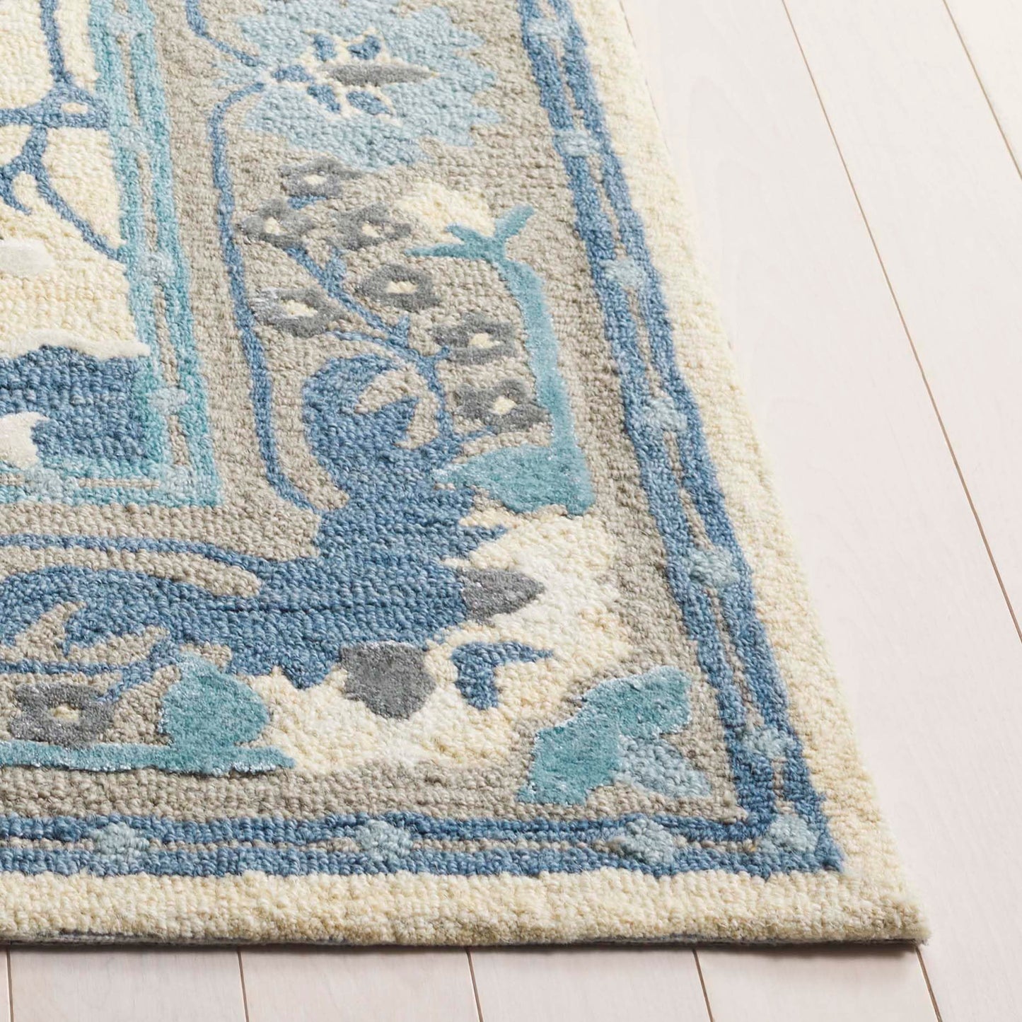 SAFAVIEH Area Rug 9x12 - Earthly Treasure Collection - Large - Blue & Beige, Handmade Wool, Ideal for Living Room, Bedroom, Dining Space (ET210M)
