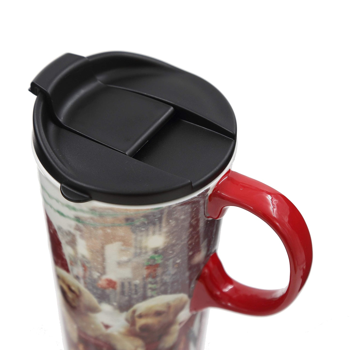 Topadorn Christmas Ceramic Mugs Travel Mug Porcelain Coffee Cup with Gift Box Latte Mug for Holiday 17 oz.