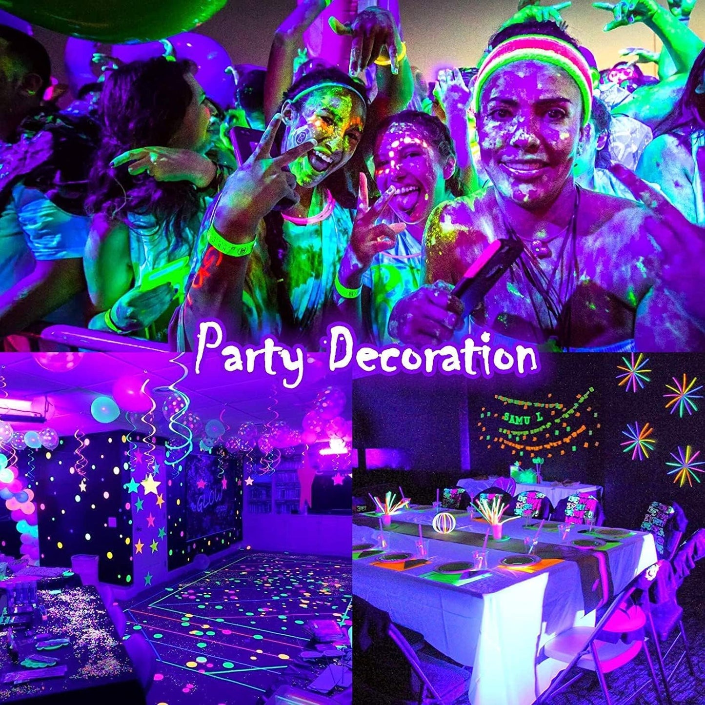 Litake UV Black Lights for Glow Party, 6W LED Disco Ball Strobe Lights for Dark Party Supplies, Sound Activated with Remote Control, Dj Light for Halloween Xmas Birthday Party Home Decorations, 1 Pack