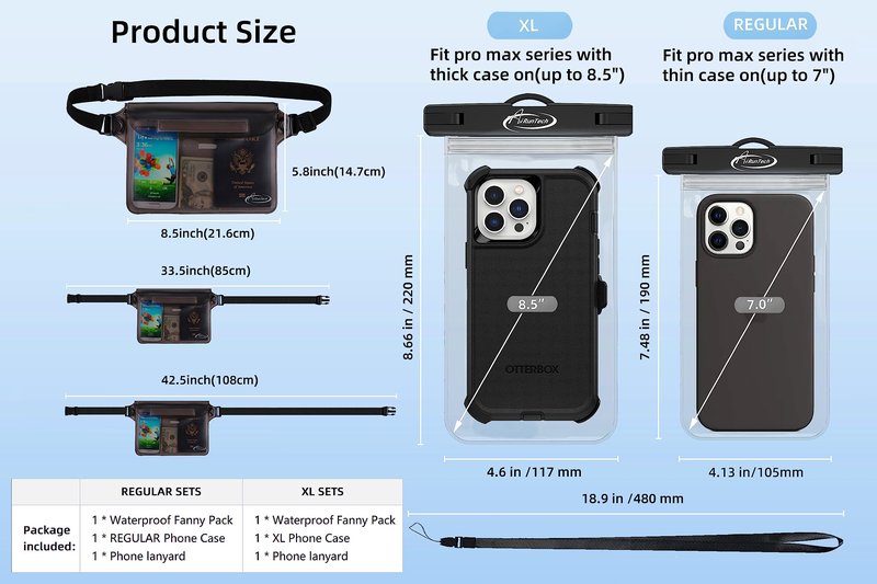AiRunTech Waterproof Dry Bag and Waterproof Cell Phone Bag for Outdoor Water Sports, Boating, Hiking,Kayaking,Fishing