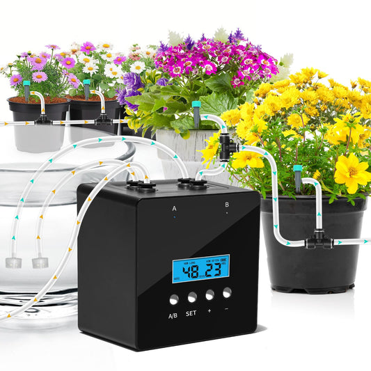 DAOTAILI Plant Watering Devices - Dual Pump Automatic System for 20 Pots, 30-Day Smart Timer with USB-C Charging – Ideal for Indoor Gardens & Balconies