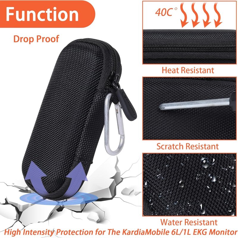 Aenllosi for Alivecor/KardiaMobile 6L Max/6L/1L EKG Monitor Hard Protective Storage Case,Black (Case Only)