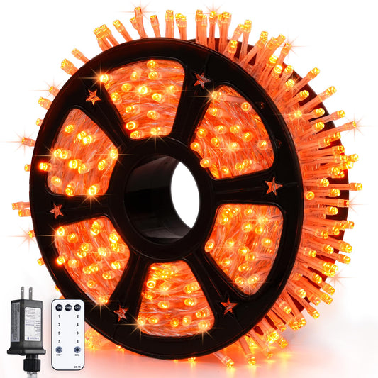 JMEXSUSS 600 LED Orange Lights for Halloween Decorations, Halloween Lights Outdoor, Orange String Fall Light Plug in for Indoor Room Tree Yard Party Magic Summerween Fall Decor