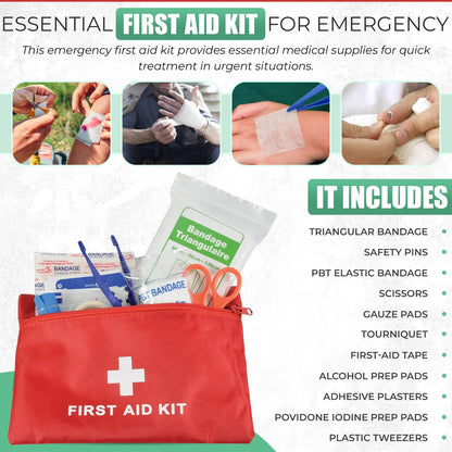 Survival Kit Emergency Supplies -67 Pcs, 14-in-1 Survival Gear: First Aid, Compass, Flashlight, Bracelet, plier, Saw & More for Outdoor Camping, Hiking & Survival. Gift for Men Boyfriends Boys Dads
