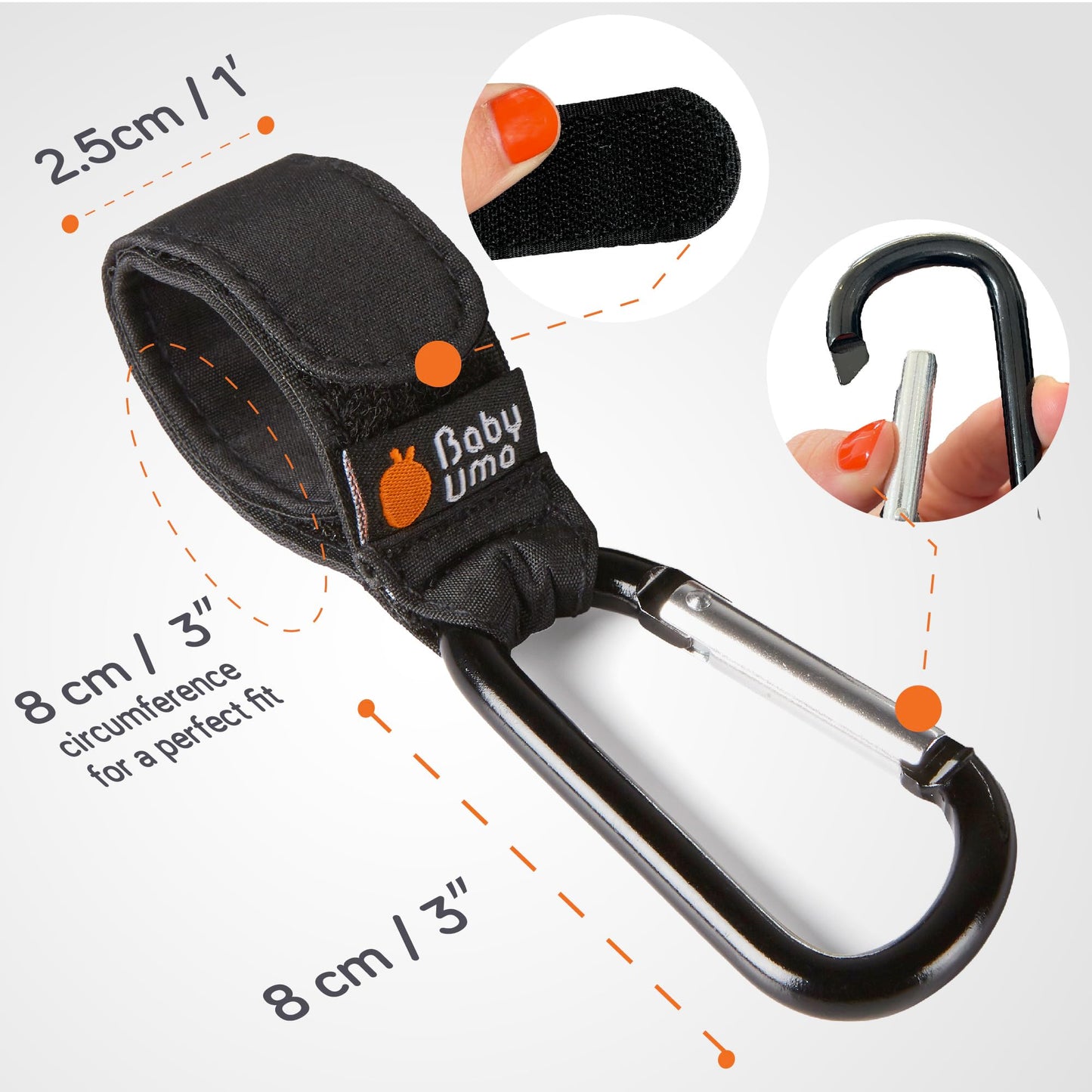 Baby Uma Buggy Clips - 2022 Double-Platinum Winning Pram Clips, Universal Pram Accessories, 5 kg Weight Capacity & Non-Slip, Baby Travel Essentials