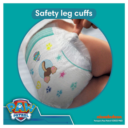 Pampers Baby-Dry Paw Patrol Edition Size 5, 186 Nappies, 11kg - 16kg, Monthly Pack, with A Stop & Protect Pocket to Help Prevent Leaks at The Back