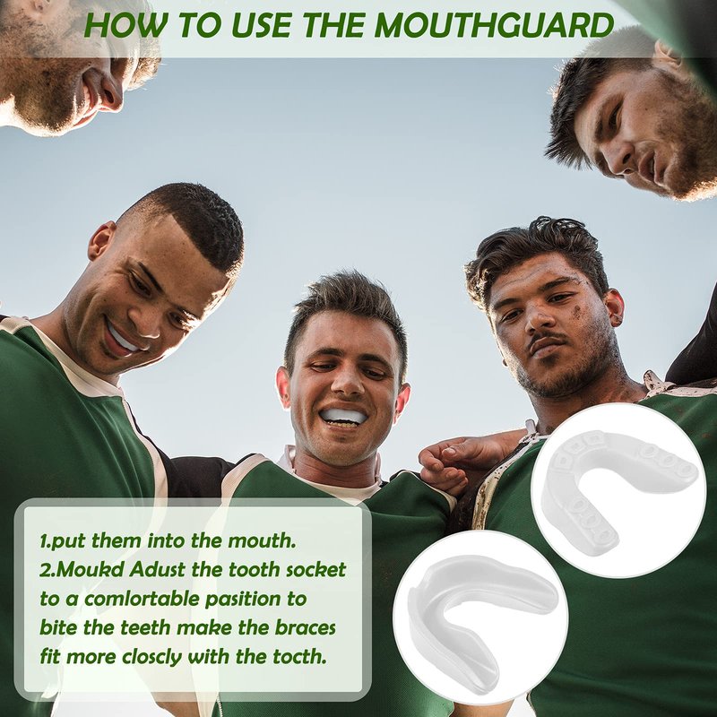 10 Pcs Sport Mouth Guards Gum Teeth Armor Game Guard for Boxing Basketball Football Hockey Karate Basketball Rugby Match (Clear White)