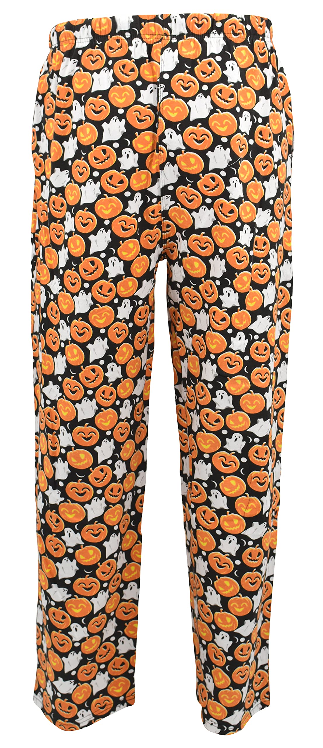 Unique Baby Adult Halloween Pumpkin Ghosts Pajama Pants (Med, Orange)