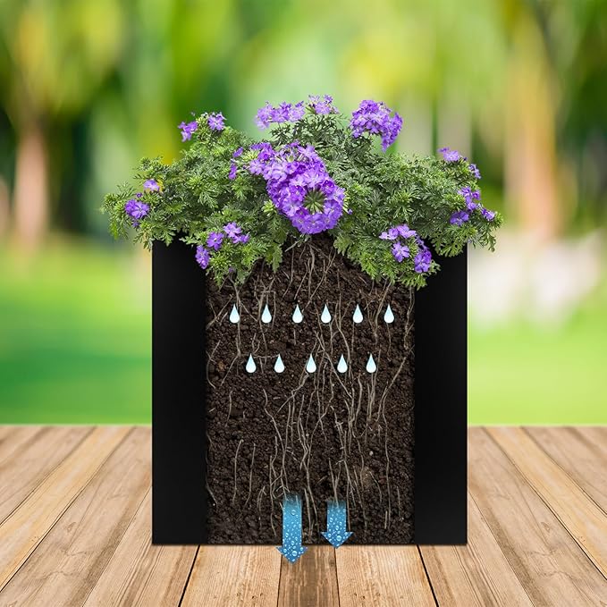 Steel Planter Box 20"x20"x21", Metal Square Planter Box Indoor&Outdoor, Galvanized Steel Rectangular Planter Box for Commercial and Residential Use fit Patio,Porch, Yard, Garden