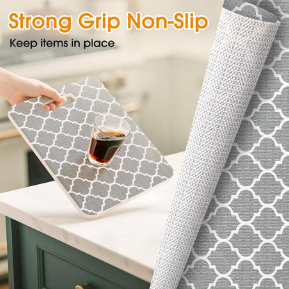 COAVAS Shelf Liner for Cabinets & Drawers Non Slip, No Adhesive Drawer Liners for Dresser, Kitchen, Shelves, Thick Shelf Paper Waterproof, Cut-to-Size (Gray, 12IN x 10FT)