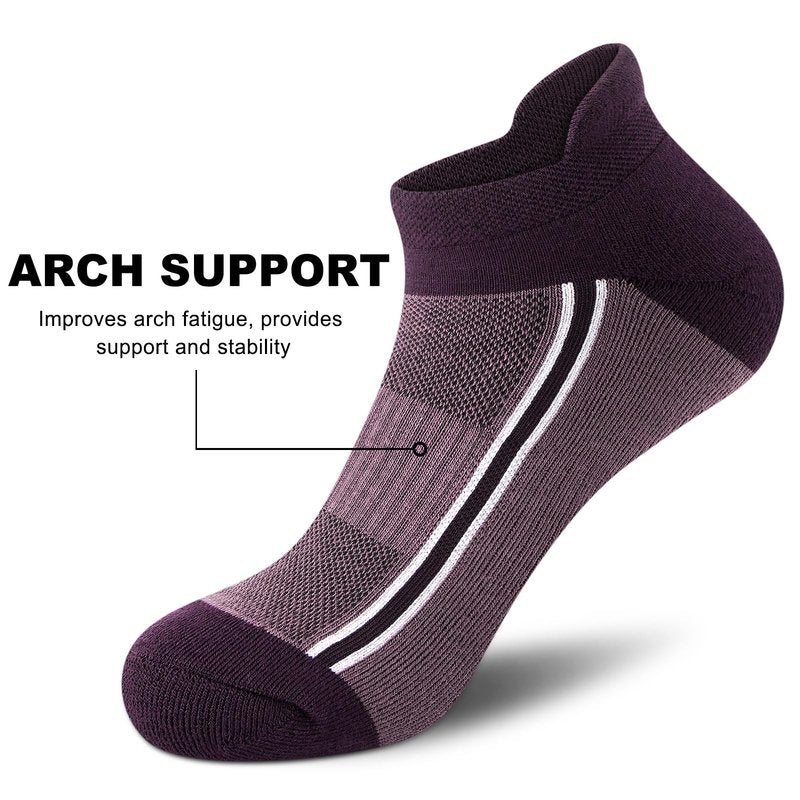 Gonii Men's Running Athletic Ankle Socks - Thick Cushioned Low Cut Socks (5 Pairs)