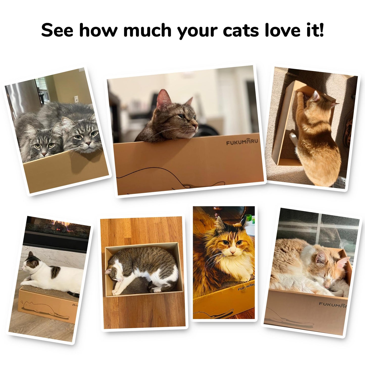 FUKUMARU 5 PCS Cat Scratching Boards, 11.4 Inch Width Ex-Large Cat Scratcher Box, Reversible Cardboard Scratchers for Indoor Cats, Cat Scratch Box for Large, Medium and Small Cats, Protect Furniture