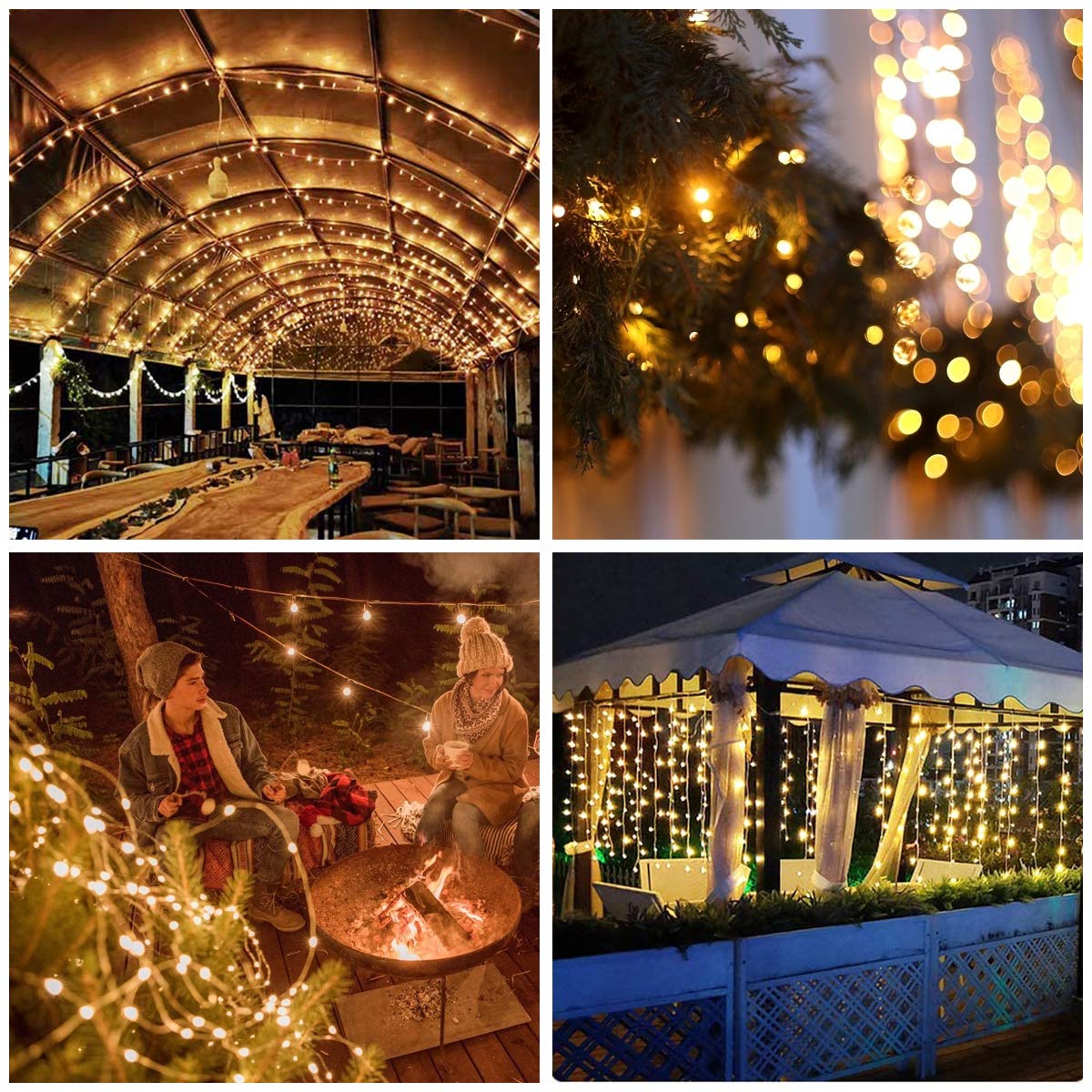 Vicloon Fairy Curtain Lights,300 LED Warm White Curtain Lights,8 Modes 9.8×9.8Ft Waterproof Window Curtain String Light USB&Battery Powered with Remote Control,String Lights Curtain for Indoor,Outdoor