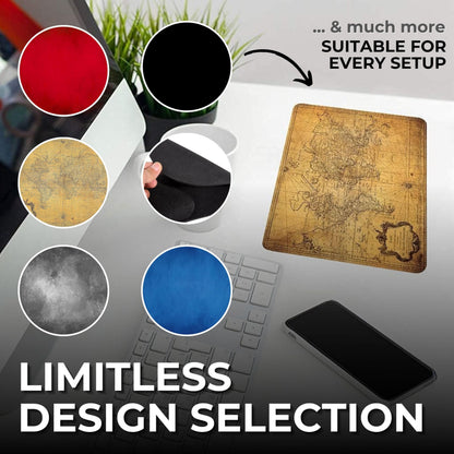 Silent Monsters Mouse Mat XX Large 35 x 12 in / 90 x 30 cm, Black Mouse Pad, Stitched Edges, washable & rollable, Mousemat for Office, Gaming, Home Study, Mousepad, big non-slip & quiet Desk Mat XL