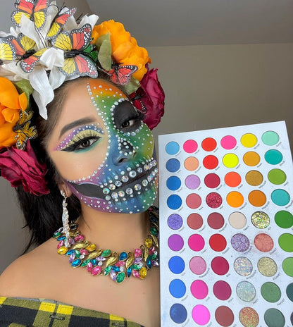 DE'LANCI Big Colorful Eyeshadow Palette Professional 54 Color Board Eye Shadow Bright Neon Glitter Matte Shimmer Makeup Pallet Highly Pigmented Powder EyeShadow for Women Girl Halloween Christmas Gift