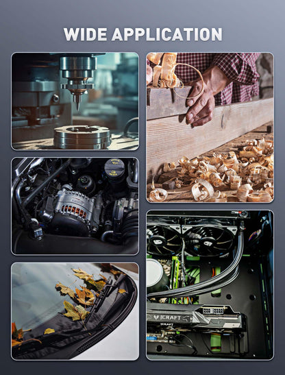 JASTIND Industrial Air Blow Gun with Brass Adjustable Air Flow Nozzle and 2 Steel Extension, Pneumatic Air Compressor Accessory Tool Dust Cleaning and Blower Gun