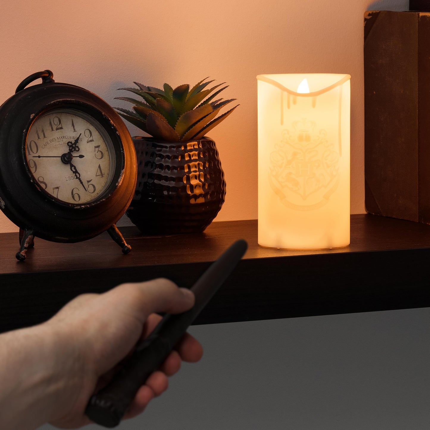 Harry Potter Hogwarts LED Candle with Wand Remote - Officially Licensed Wizarding World Merchandise, Great Hall Battery Powered Candlelight Decor for Themed Events | Paladone