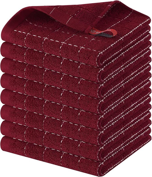 Homaxy 100% Cotton Terry Kitchen Dish Cloths, Ultra Soft and Absorbent Dish