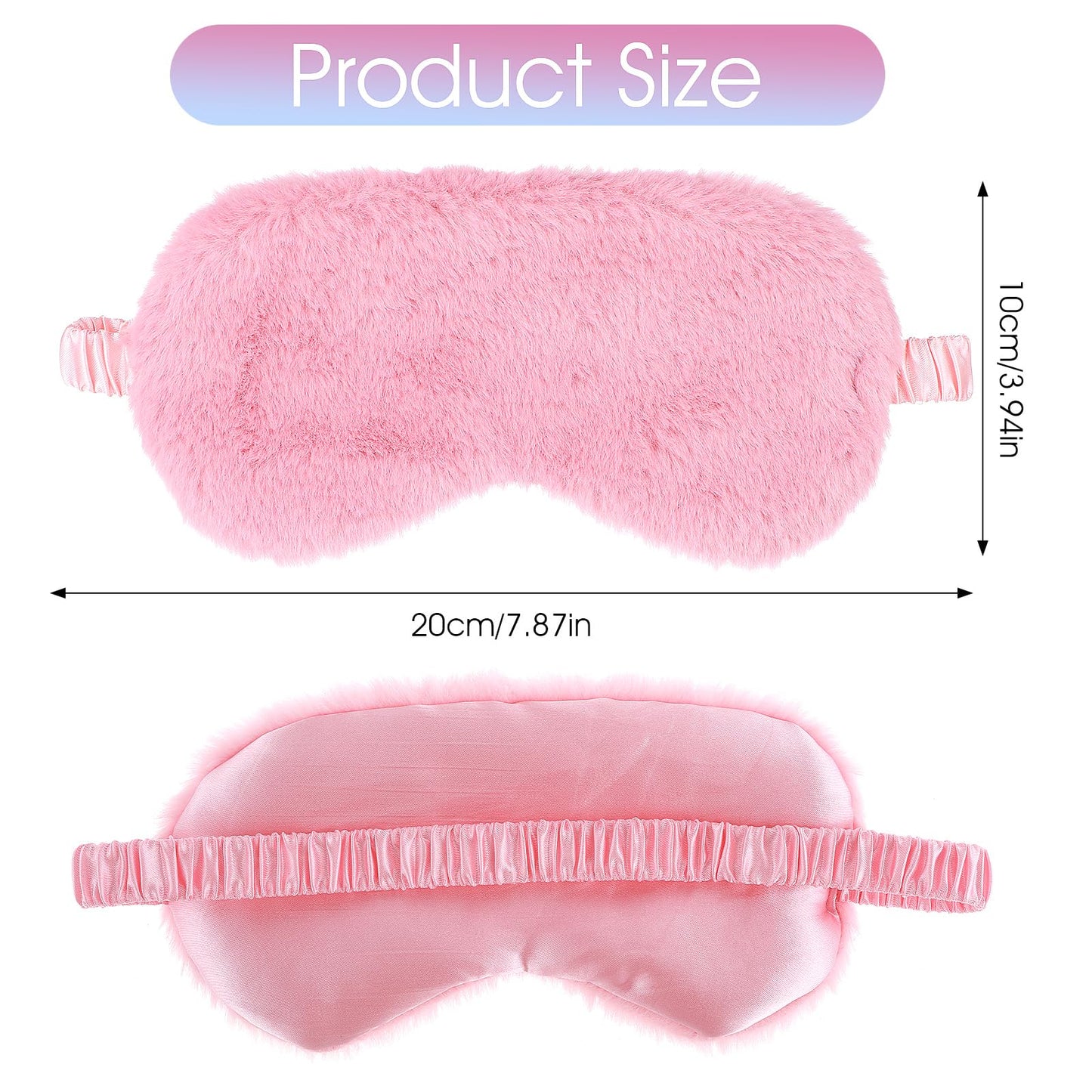 2 Pack Plush Sleeping Eye Mask Soft Plush Eye Mask Fuffy Eye Cover Comfortable Sleep Mask Blindfold Rainbow Faux Fur Eye Shade for Women, Men and Kids Travel Nap Sleeping 565488_2_3pL1H9vJ3