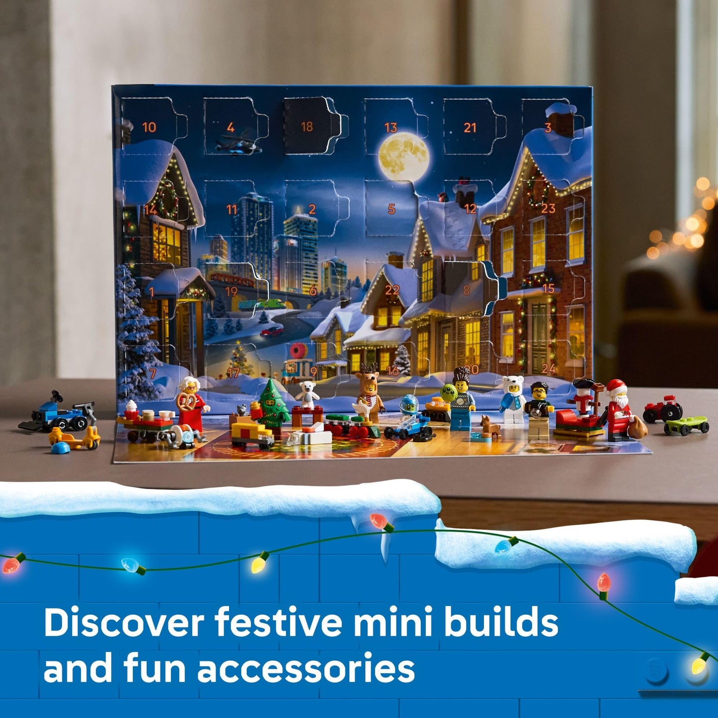 LEGO City Advent Calendar 2025 Kids Toy - Holiday Countdown Playset W/Santa & Mrs. Claus Minifigures for Boys & Girls, Ages 5+ - 24 Buildable Surprises - Gift Idea for Christmas - 60475
