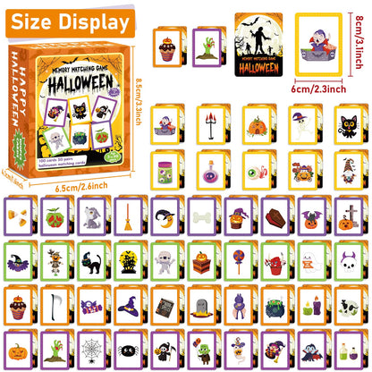 gisgfim 50 Pairs Memory Matching Game Happy Halloween Concentration Memory Games Card for Kids Educational Ages 3-8 A Fun & Fast Halloween Theme Matching Games