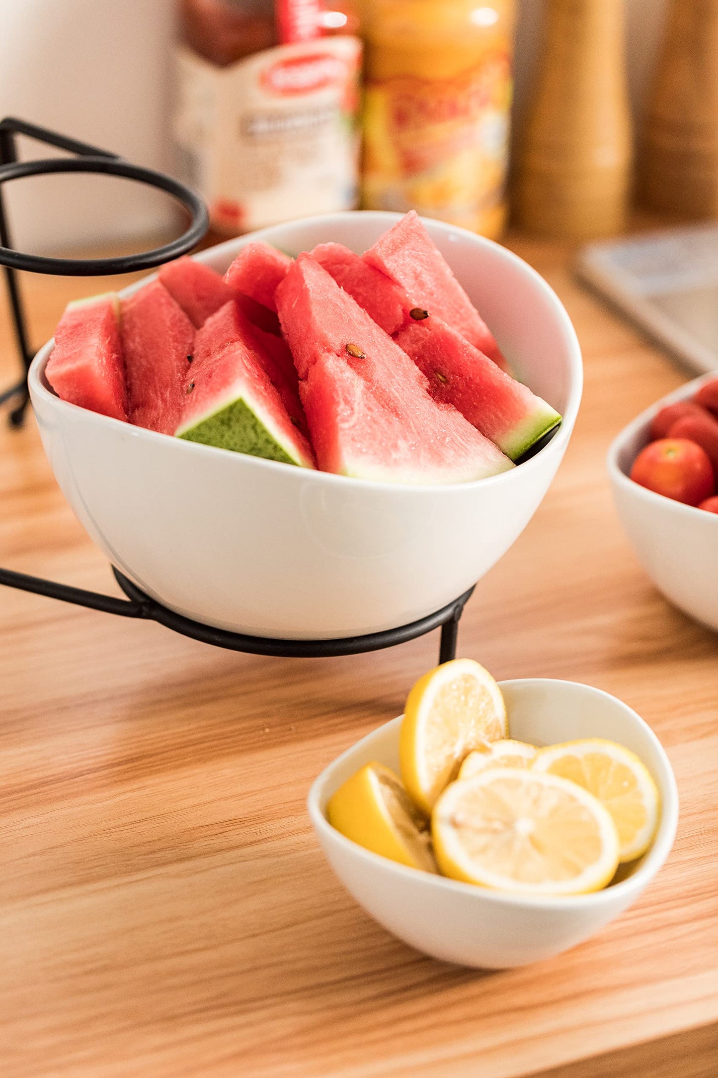 3 Tier Serving Tray, Chip and Dip Serving Set Oval Serving Bowl Set Serving Dish for Entertaining, Halloween, Thanksgiving, Christmas, Dessert, Appetizer, Candy, Vegetable, Black