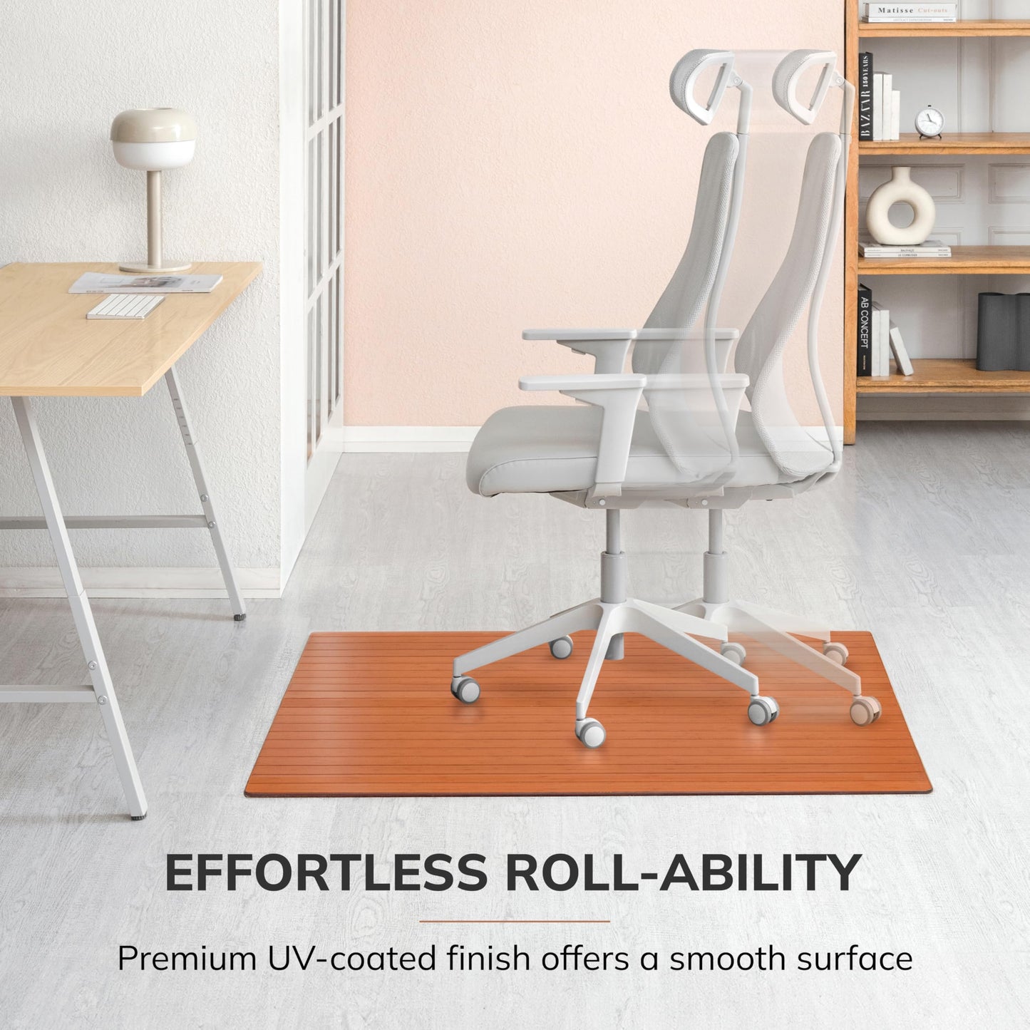 Anji Mountain Office Chairmat Thickest & Sturdy Bamboo Chairmats Highly Premium Quality Anti-Slip Heavy Duty for Multi-Purpose Hardwood Floor Office & Home Floor Protector Office Chair mat-5mm Thick