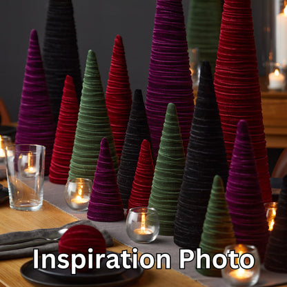 Your Heart's Content Black Velvet Trees Set of 3, Handcrafted Mantel Decor, Christmas Tree Tablescape, Holiday Table Centerpiece, Minimalist Shelf Sitter, Elegant Gift for (Black)
