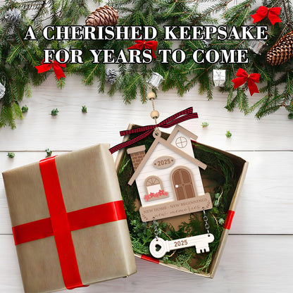 House Warming Gifts New Home - Housewarming Gifts for New House - Housewarming Gift Presents for Women, Couple - New House New Beginning -New House Owners Gift Ideas - Wooden Christmas Ornament 2025
