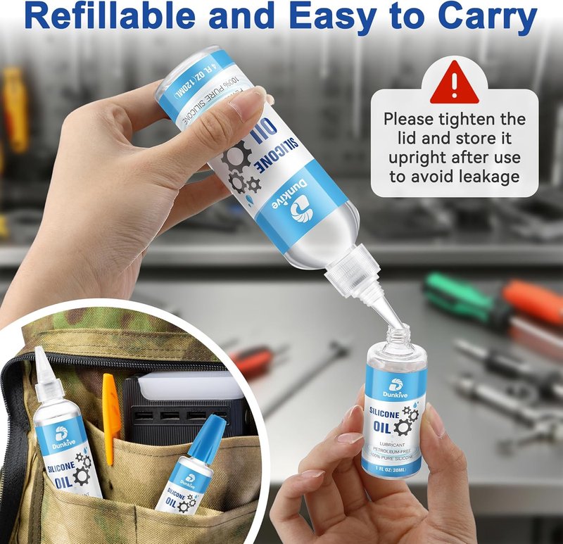 Airsoft Oil - Pure Silicone Lubricant with Needle Oiler | 6 oz Chamber Lube for Airgun Maintenance