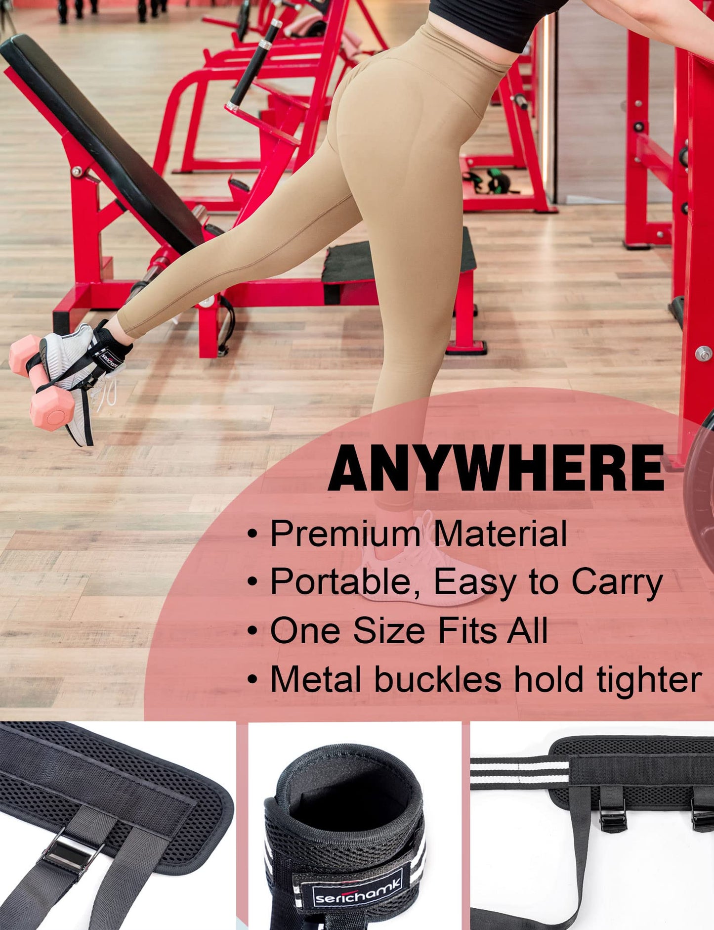 Adjustable Foot Weights Ankle Straps Dumbbell Attachment for Feet 1pc - Leg Curl Kickbacks, Leg Extensions Booty Workouts